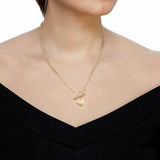 Revere 9ct yellow gold heart and T-bar necklace, UK version