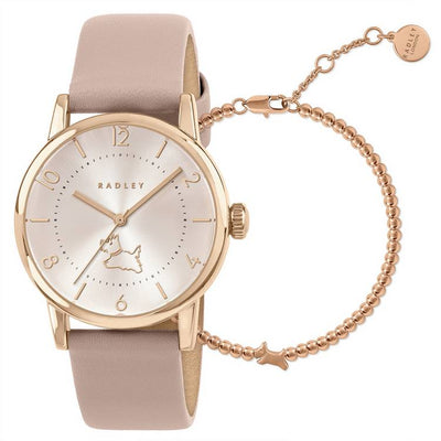 Argos Radley Praire Pink Leather Strap Watch and Bracelet Set- Buy online at McGrocer