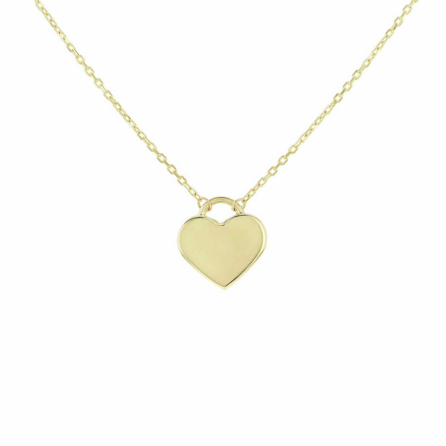 Revere 9ct yellow gold heart drop necklace (British brand)