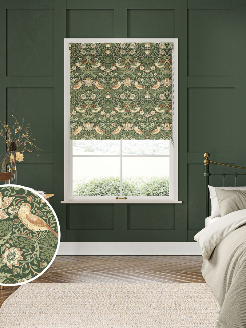 William Morris Strawberry Thief made to measure roller blind (British brand)