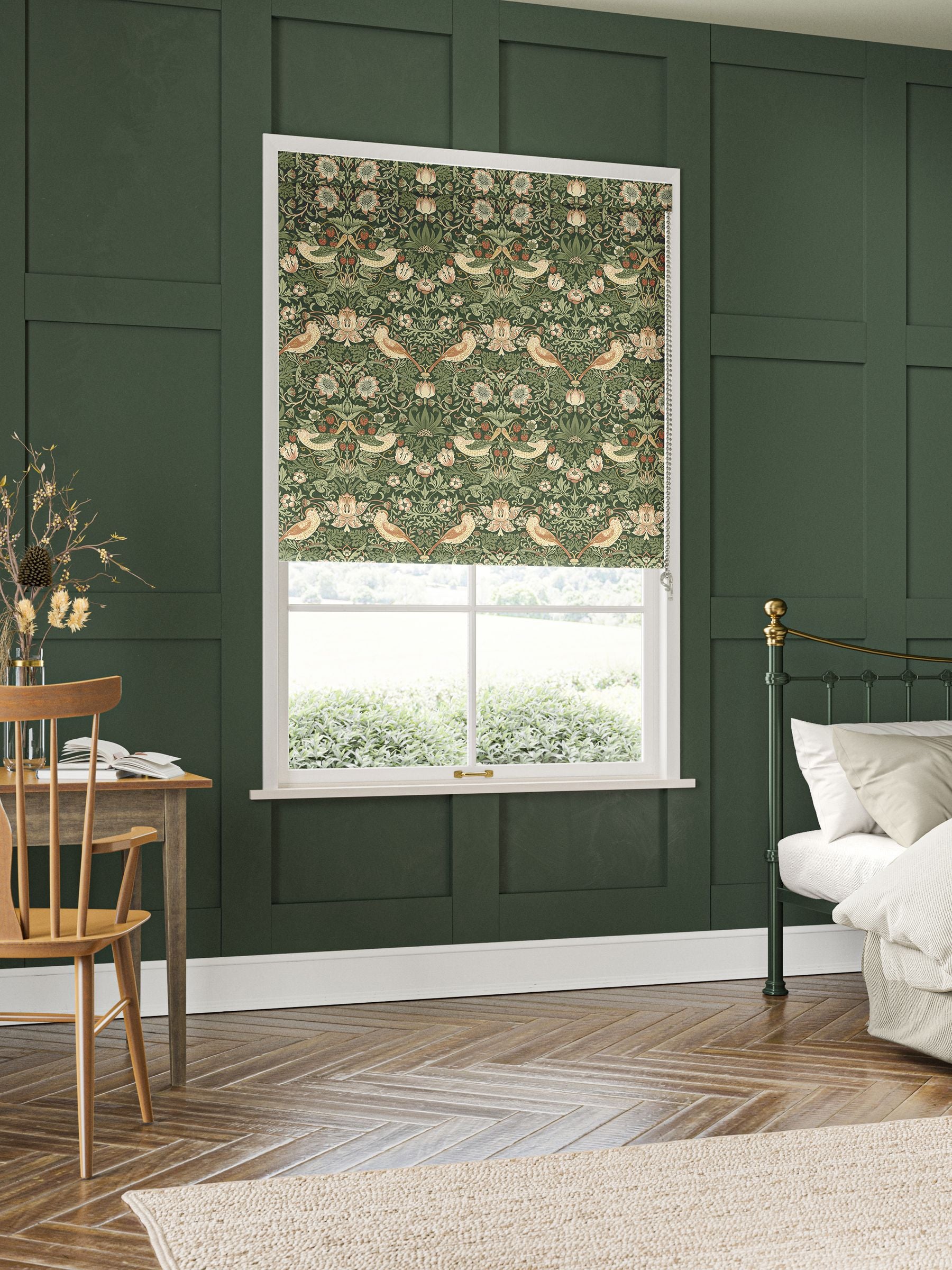 William Morris Strawberry Thief made to measure roller blind (British brand)