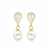 Revere 9ct gold pearl teardrop earrings - British product