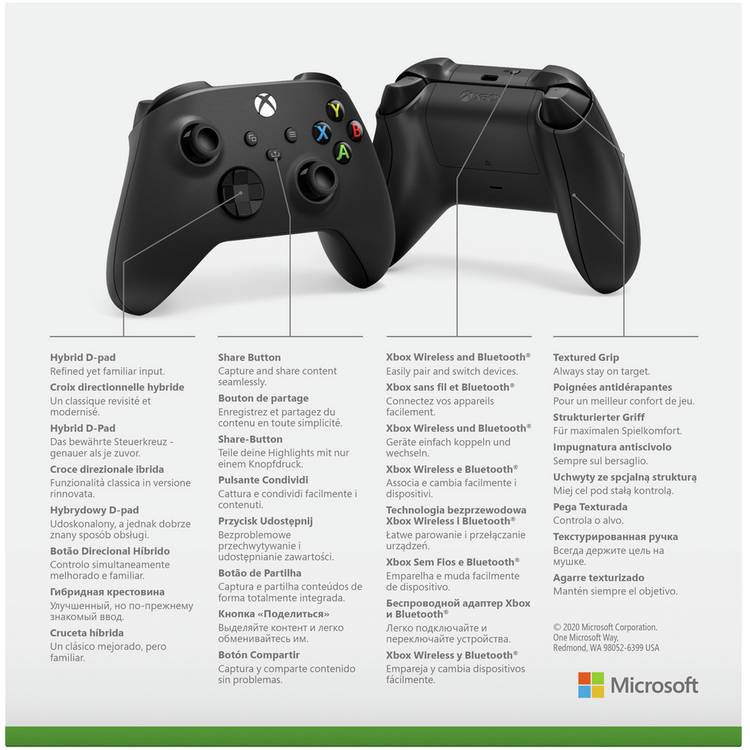 Xbox Wireless Controller Carbon Black - British product
