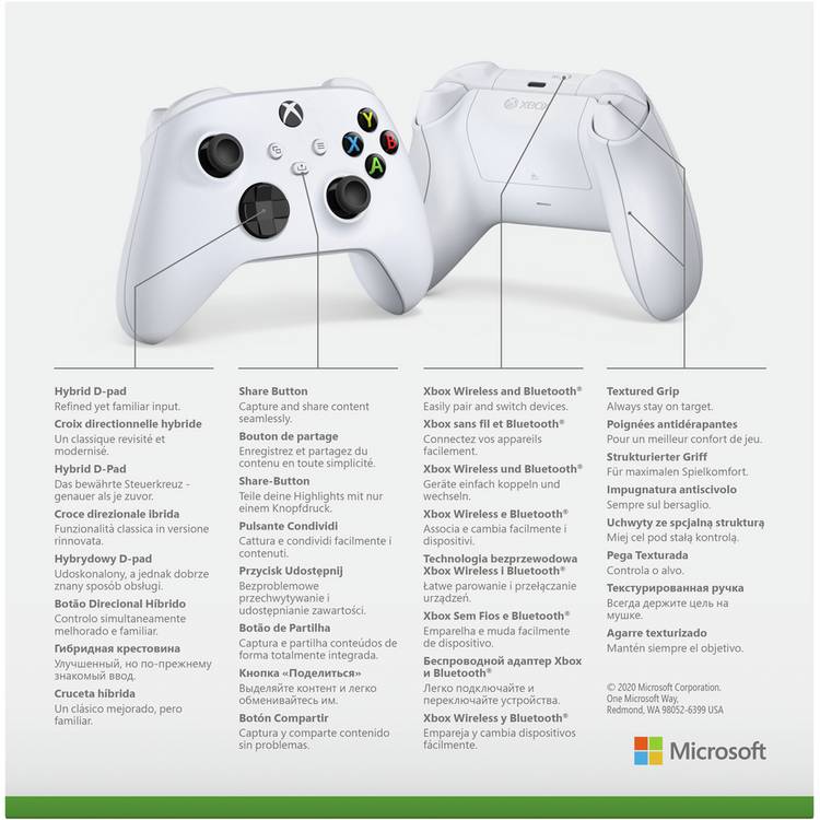 Official Xbox Wireless Controller in White, UK gaming controller, British product