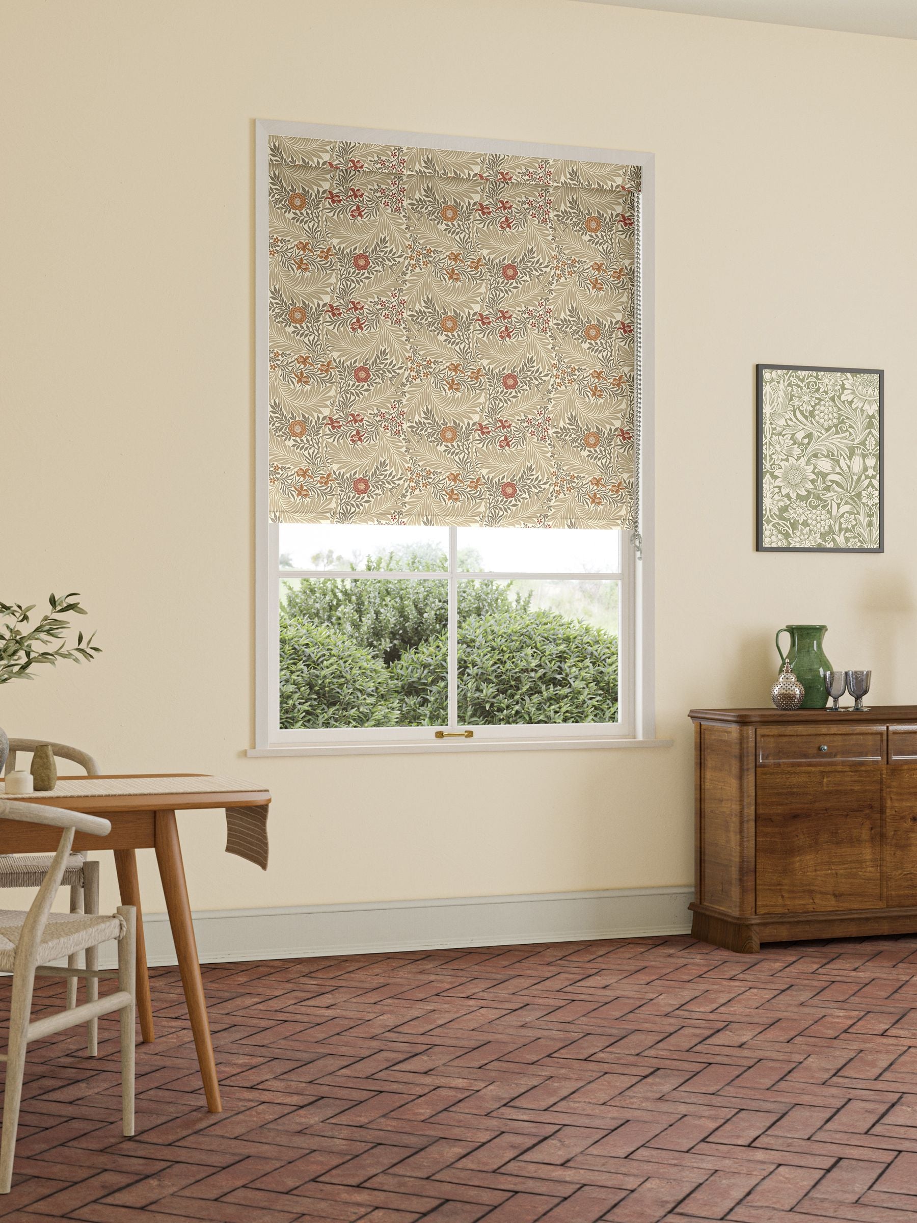 William Morris Natural Larkspur roller blind - British product
