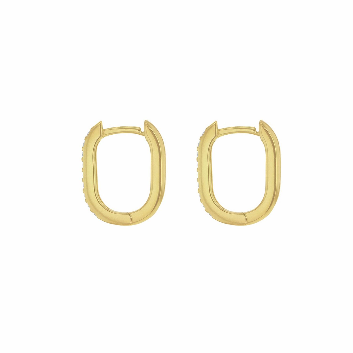 Revere 9ct gold hoop creole earrings cubic zirconia - British product