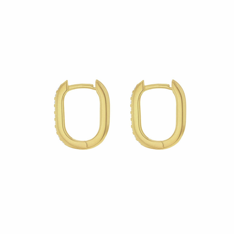 Revere 9ct gold hoop creole earrings cubic zirconia - British product