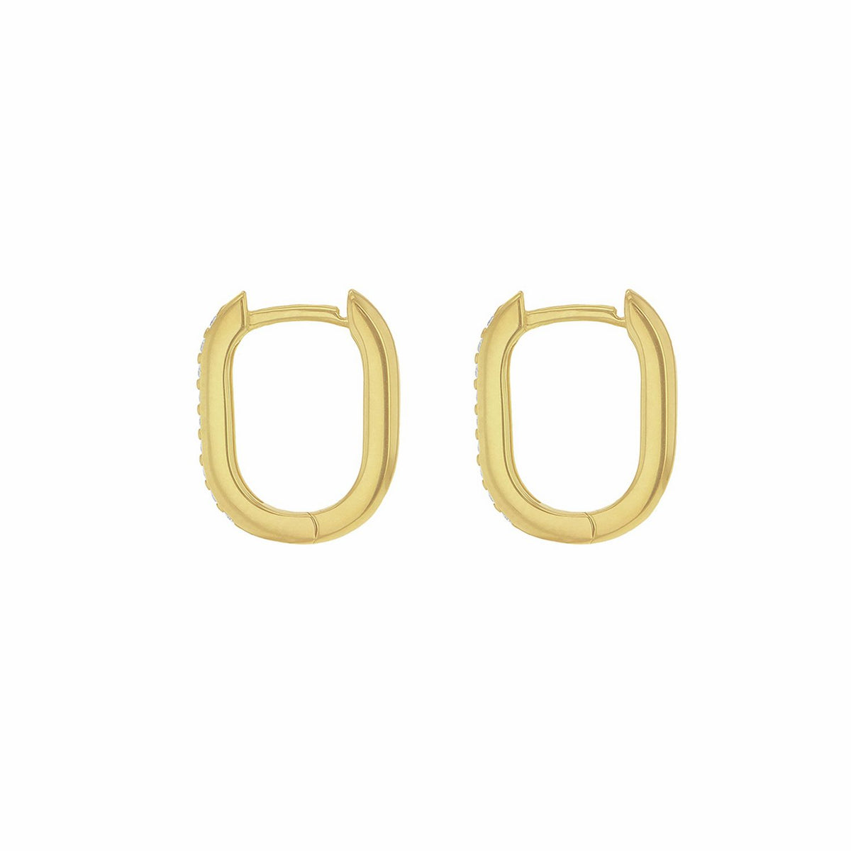 Revere 9ct gold hoop creole earrings cubic zirconia - British product
