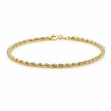 Revere 9ct yellow gold rope chain bracelet 18cm (British brand)