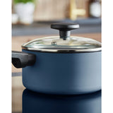 Morphy Richards 5 piece aluminium saucepan set blue, UK version