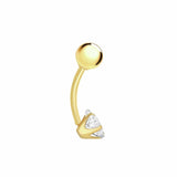 Revere 9ct gold plated curved star belly bar (British brand)