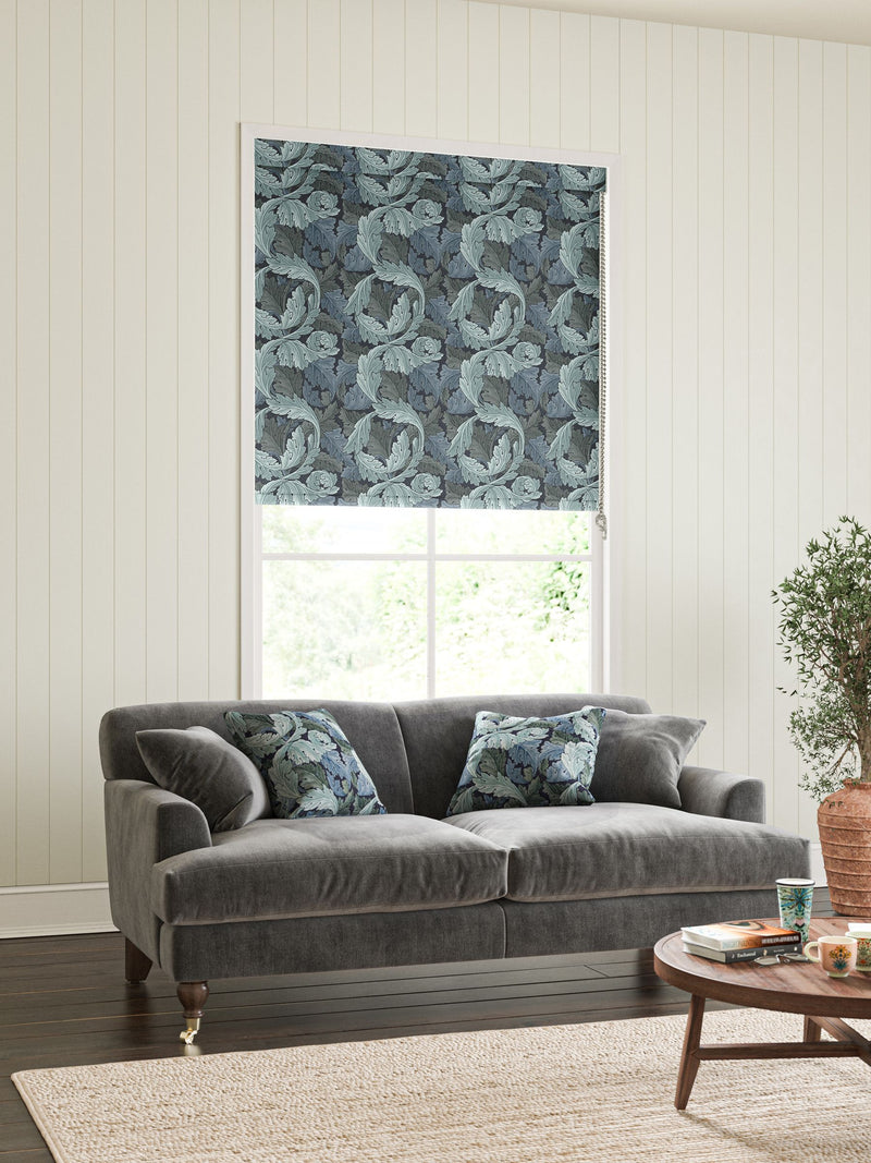 William Morris Indigo Blue Acanthus roller blind (British brand)