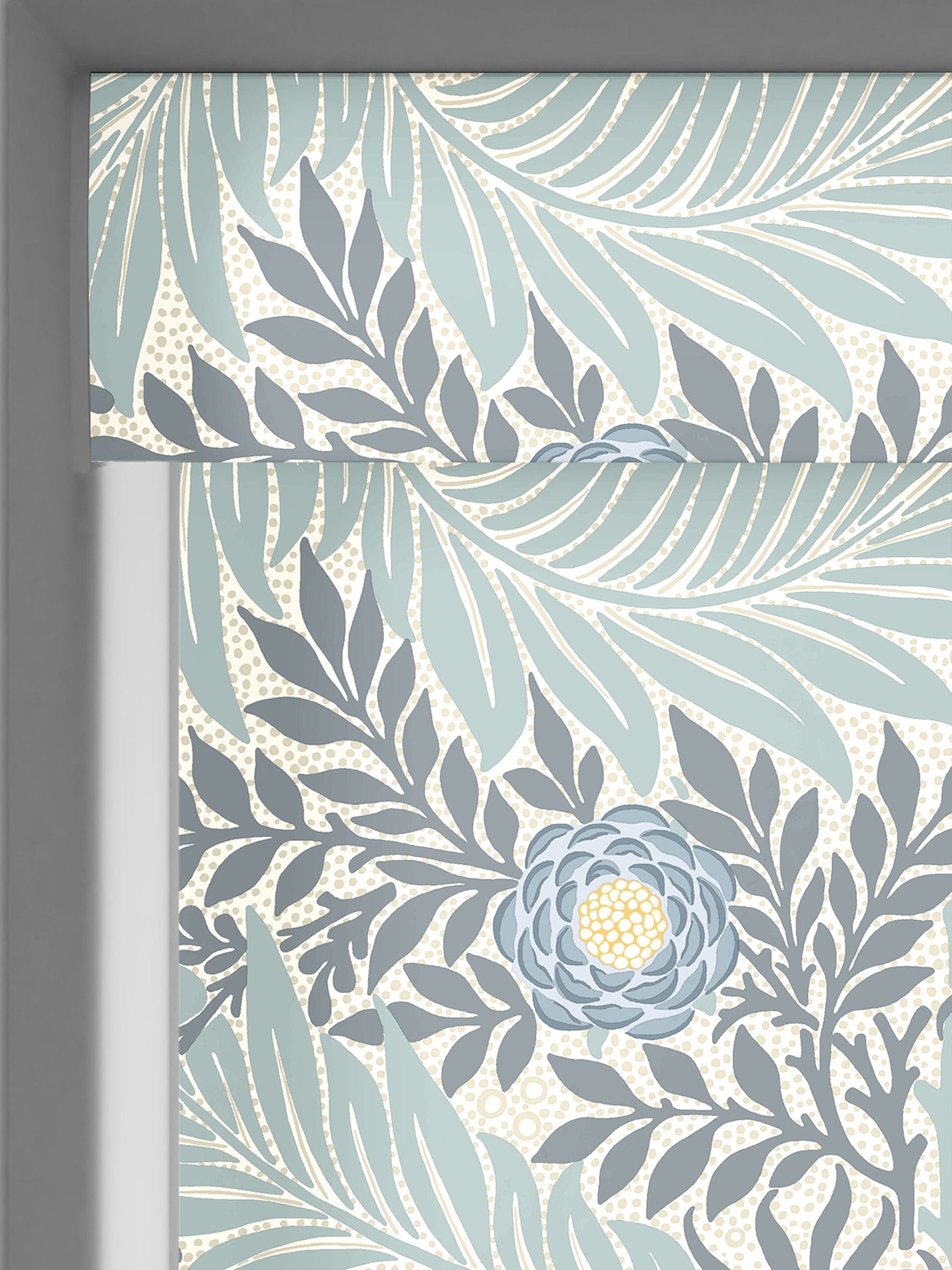 William Morris Blue Larkspur made to measure roller blind, imported from the UK