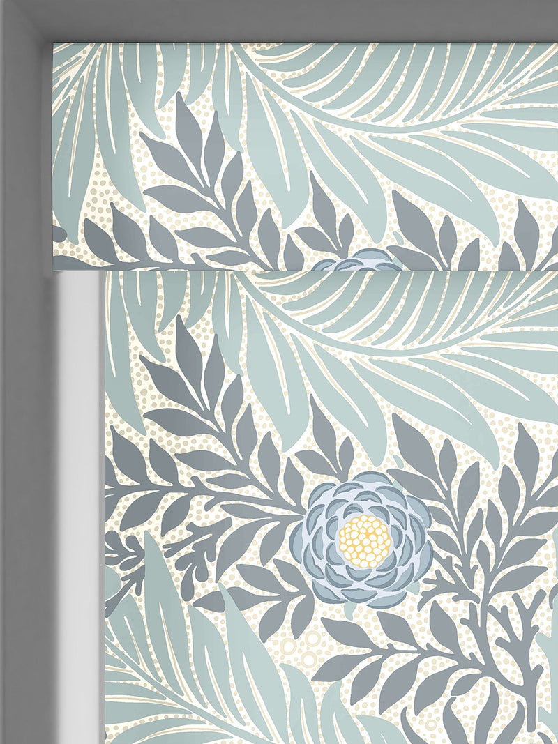 William Morris Blue Larkspur made to measure roller blind, imported from the UK