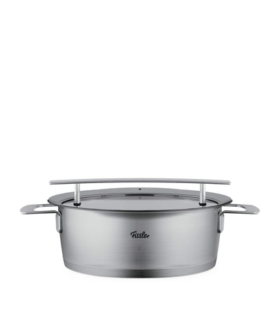 Harrods Fissler Phi Stainless Steel Casserole Pan with Lid 24cm- Buy online at McGrocer