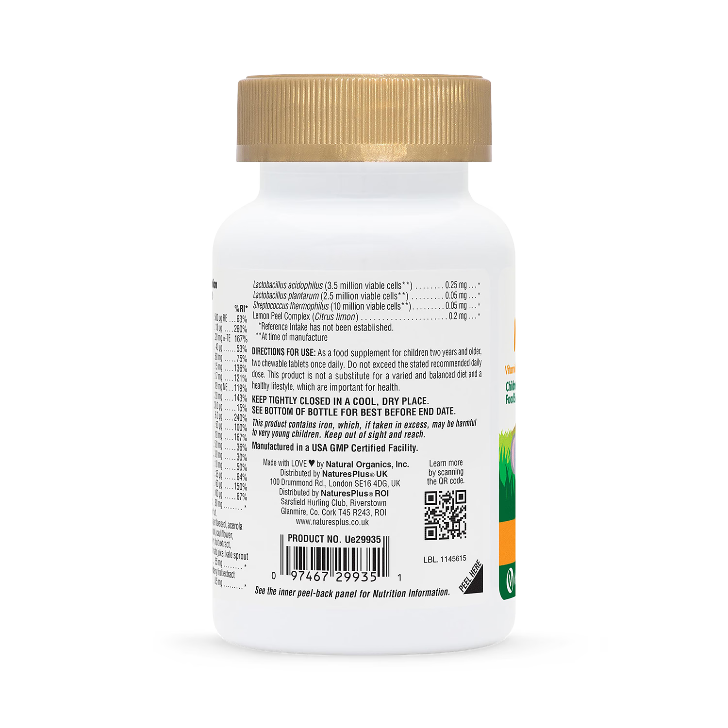 NaturesPlus Animal Parade GOLD orange multivitamin chewable 60 tablets (British brand)