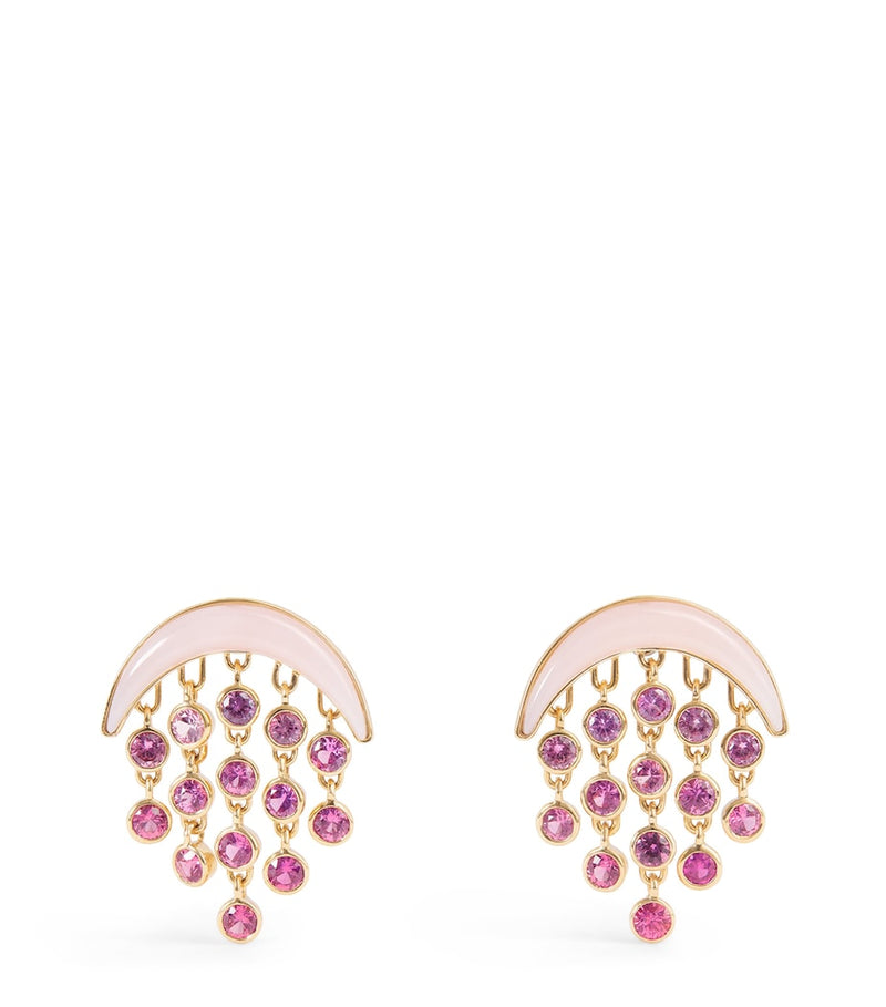 Emily P. Wheeler Baby Fringe earrings with pink opal and sapphire, UK version