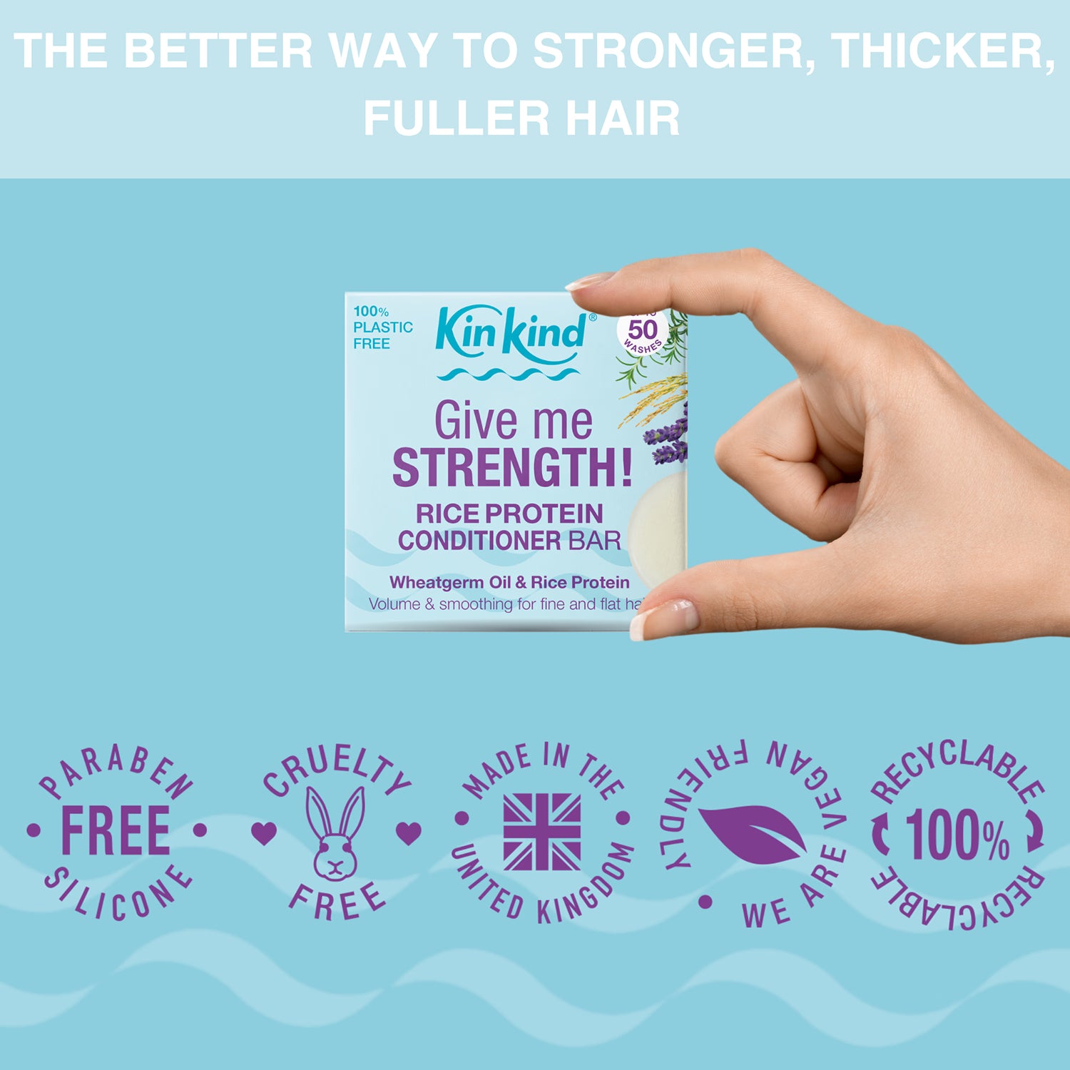 KinKind Rice Protein Conditioner Bar 40g, UK version