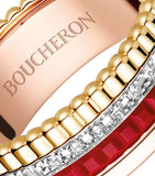 Boucheron mixed gold red ceramic ring - British product