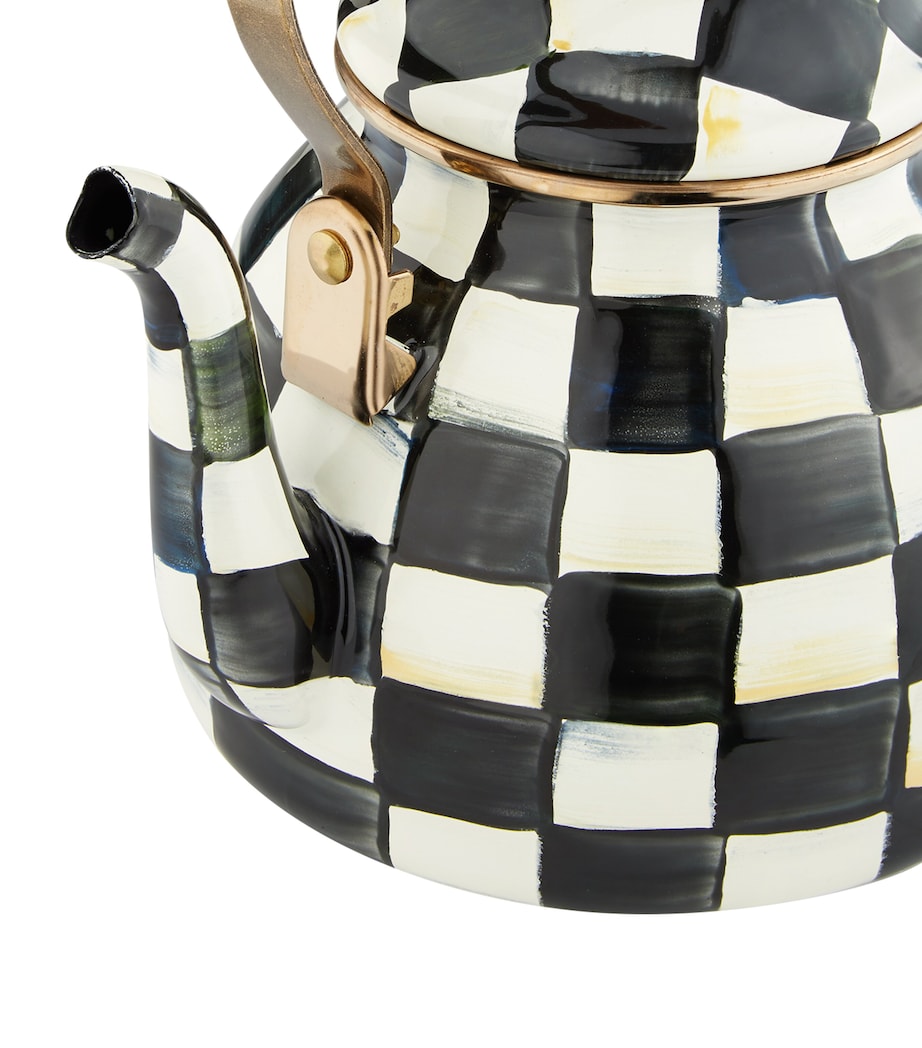 MacKenzie-Childs Courtly Check tea kettle, hand-painted design (British brand)