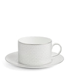 Wedgwood Gio Platinum Teacup and Saucer Set (British brand)