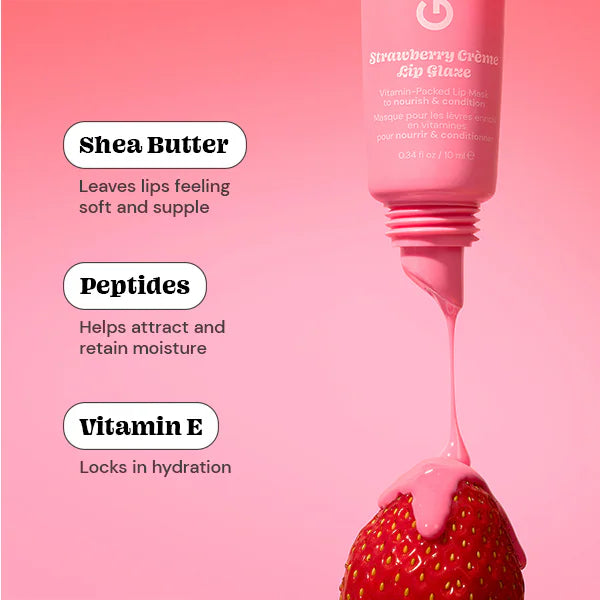 DNR Glossmetics strawberry pink lip glaze 10ml - British product