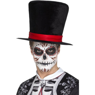 Superdrug Smiffys Day of the Dead Top Hat, Black- Buy online at McGrocer