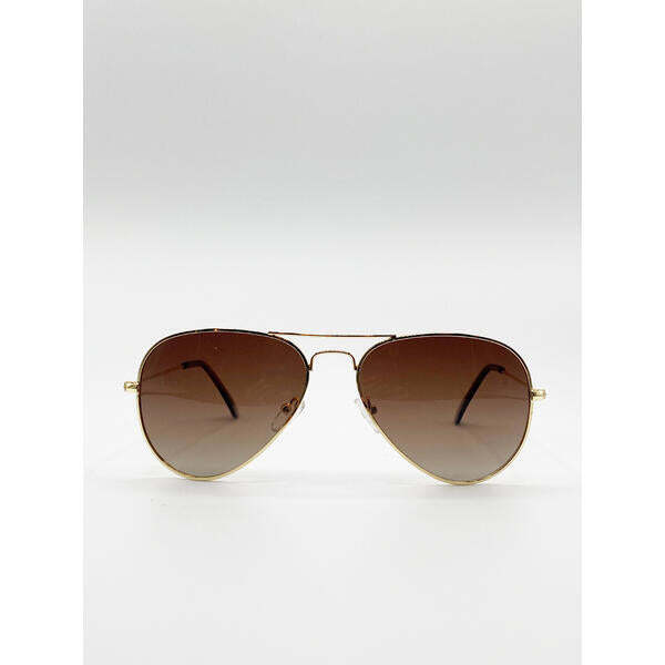 SVNX aviator sunglasses brown metal frames, imported from the UK