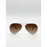 SVNX aviator sunglasses brown metal frames, imported from the UK