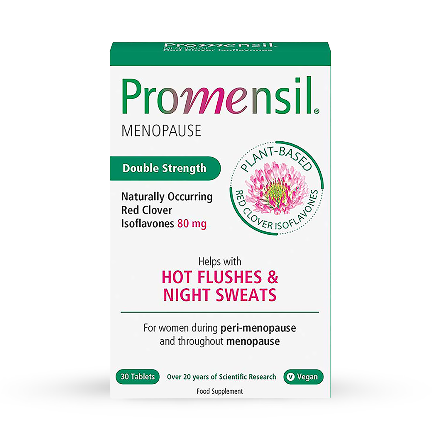 Promensil Double Strength red clover supplement 30 tablets (British brand)