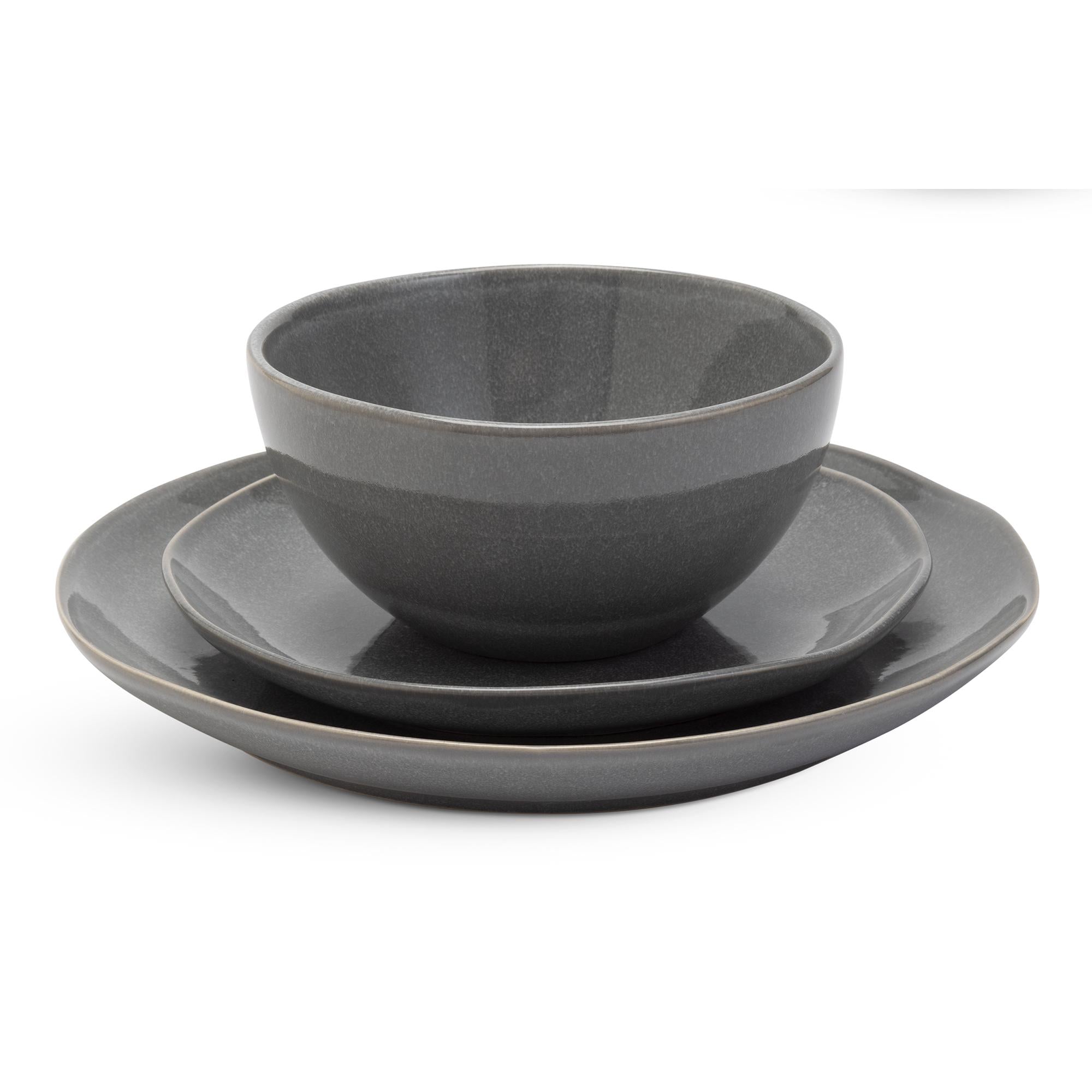 Habitat Grey Reactive Dinner Set 12pc GOODS Sainsburys   