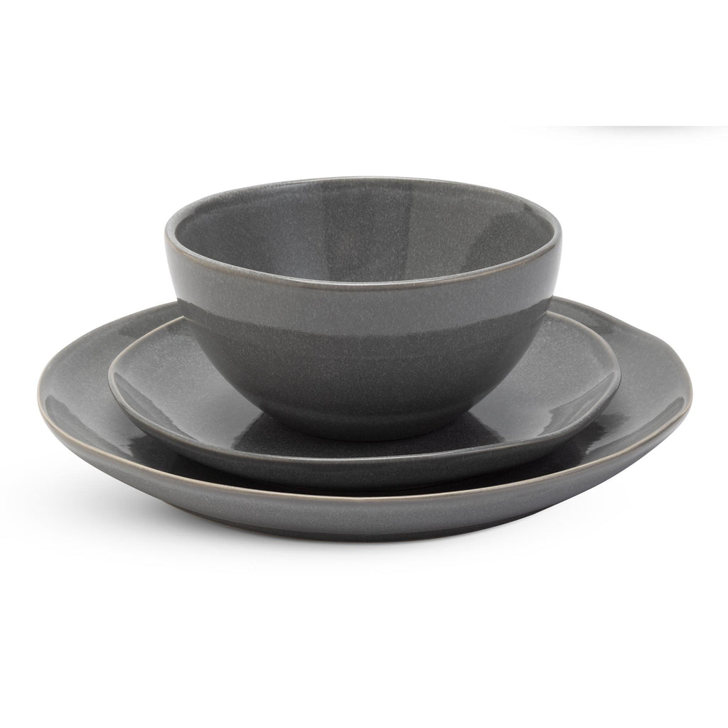 Habitat Grey Reactive Dinner Set 12pc