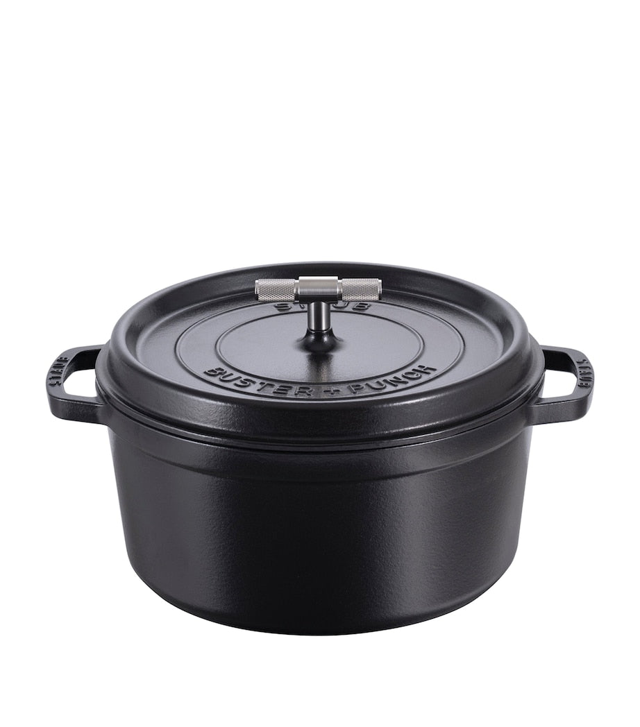 Staub Buster Punch cocotte 28cm steel knob - British product