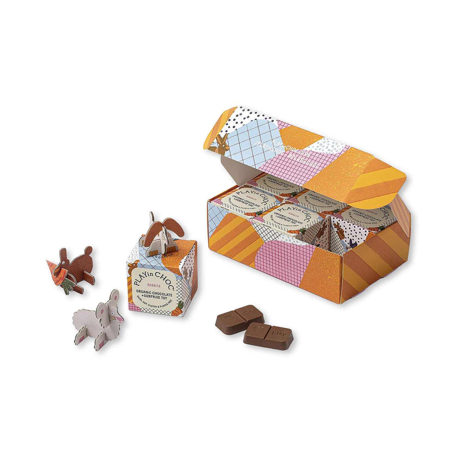 PLAYin CHOC ToyChoc Rabbit gift set - British product