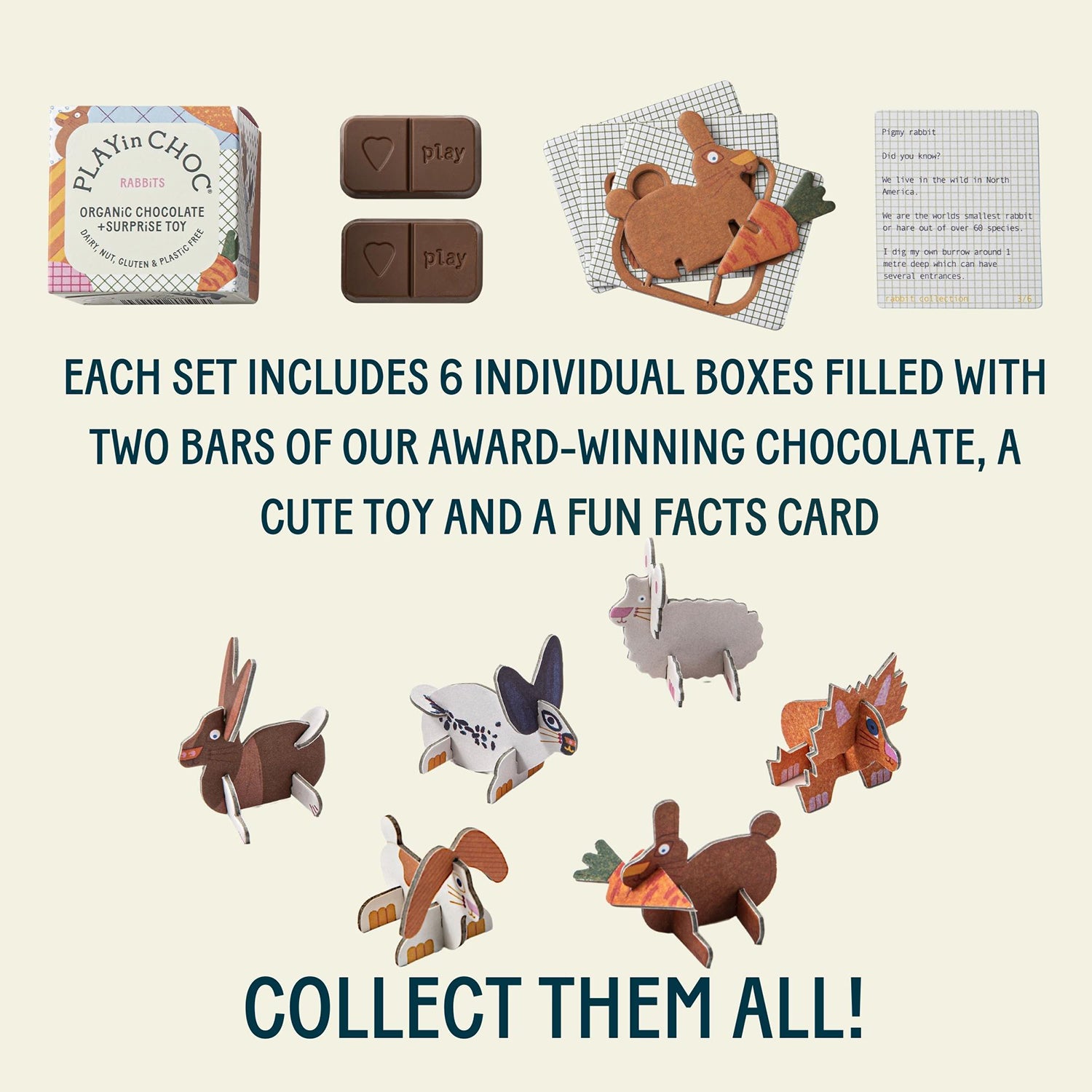 PLAYin CHOC ToyChoc Rabbit gift set - British product