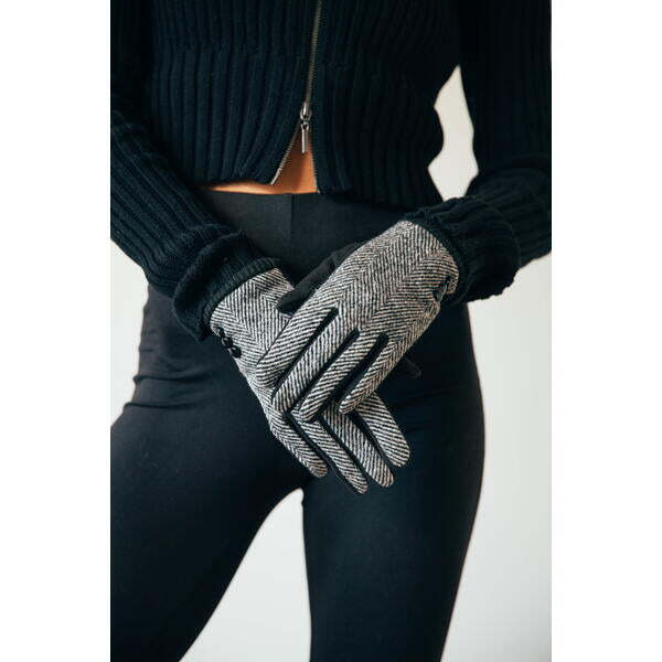 SVNX herringbone gloves black and white one size - British product
