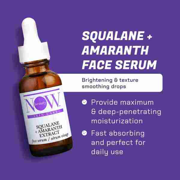 NOW Beauty Squalane Serum Amaranth Extract 30ml, imported from the UK