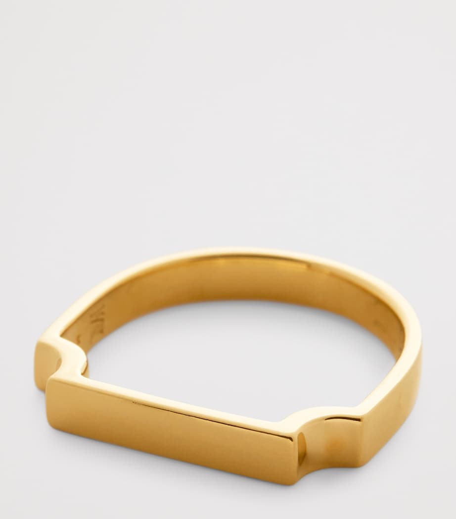 Monica Vinader gold vermeil signature ring, imported from the UK