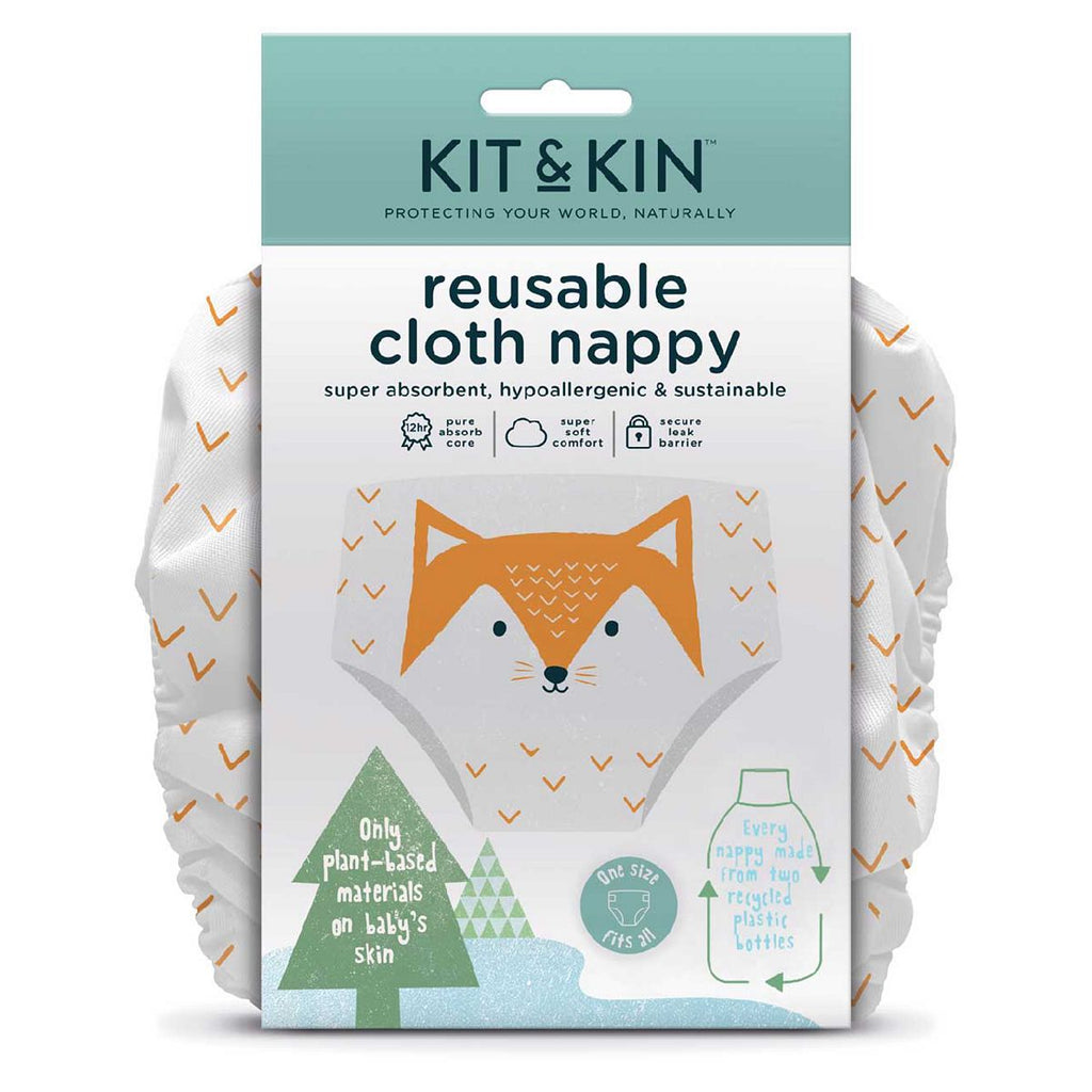 Kit & Kin Reusable Cloth Nappy (Fox Design)