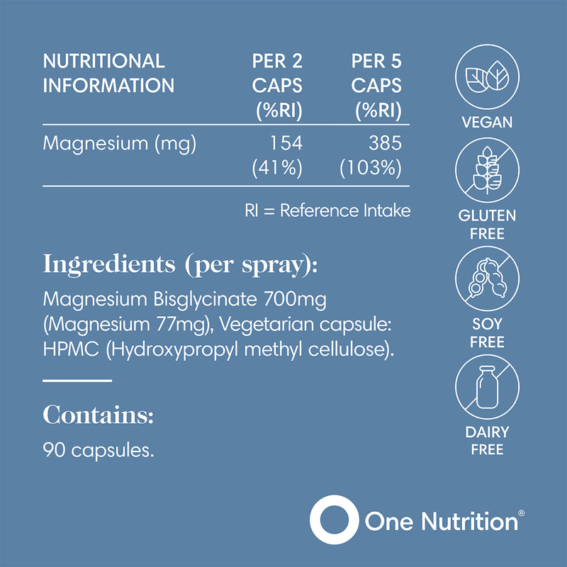 One Nutrition magnesium bisglycinate 90 capsules (British brand)