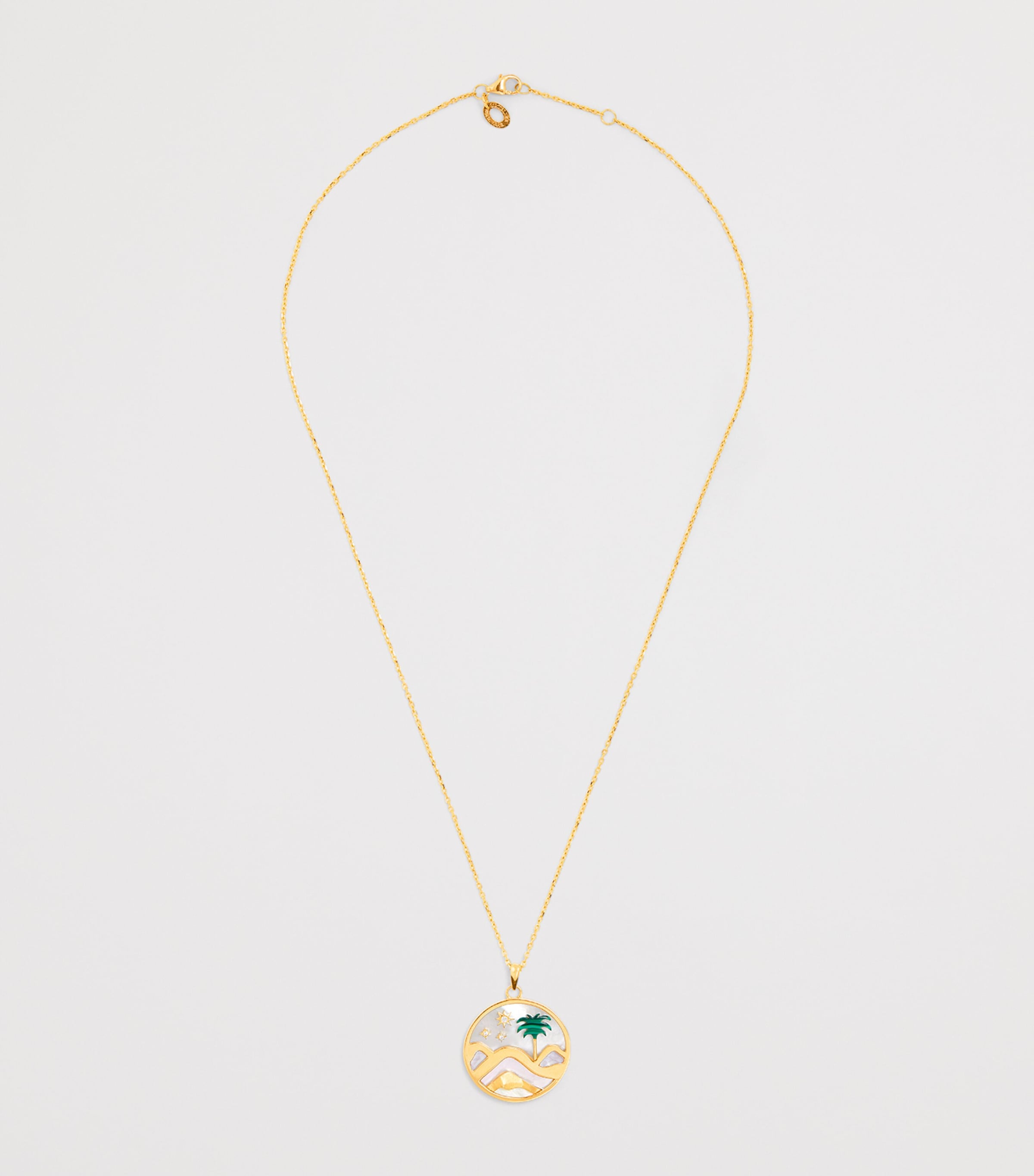 L'Atelier Nawbar Sacred Valley yellow gold and diamond pendant necklace, UK version