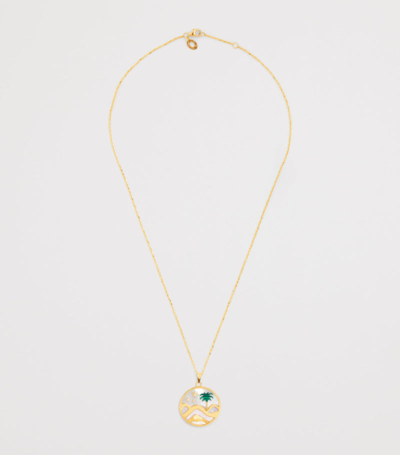 L'Atelier Nawbar Sacred Valley yellow gold and diamond pendant necklace, UK version
