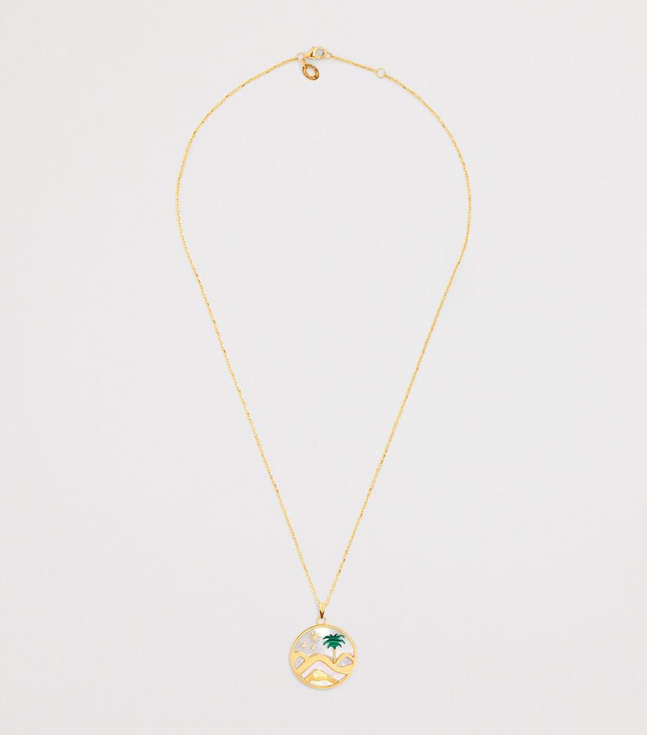 L'Atelier Nawbar Sacred Valley yellow gold and diamond pendant necklace, UK version