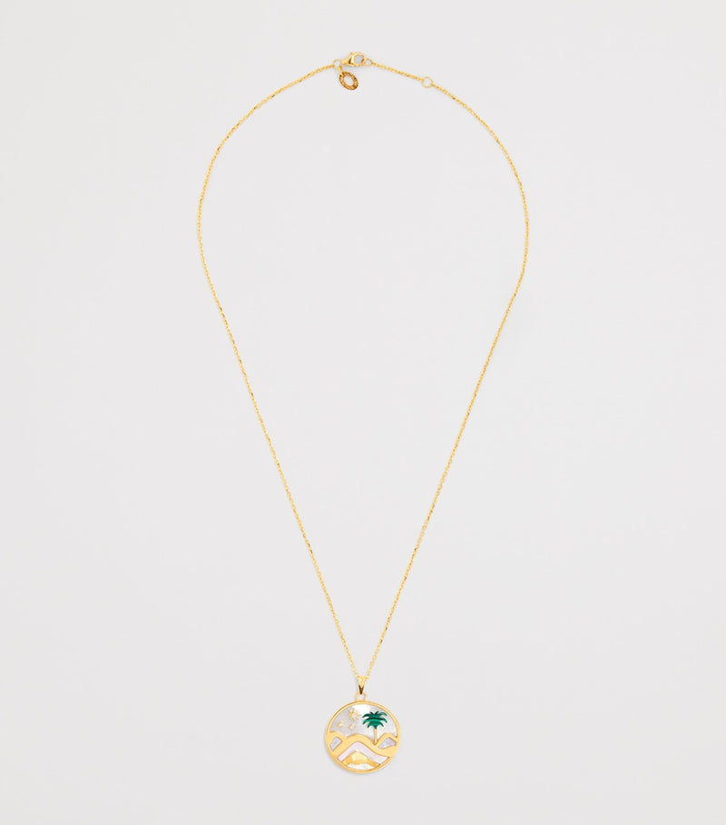 L'Atelier Nawbar Sacred Valley yellow gold and diamond pendant necklace, UK version