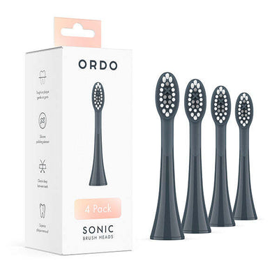 Ordo Sonic Børstehode Kullgrå Reservedels Hoder 4 stk