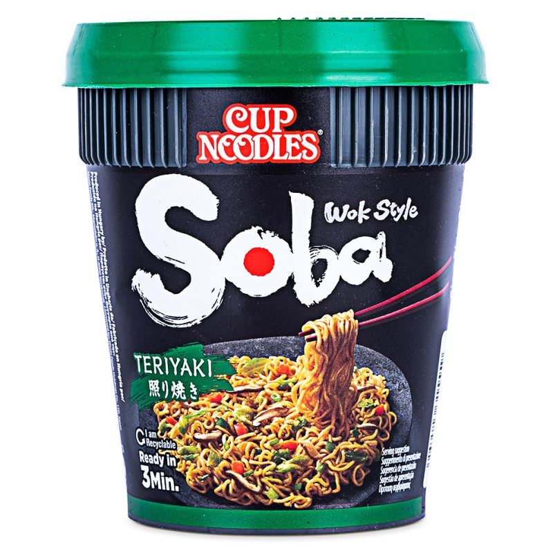 Nissin teriyaki soba cup noodles - British product
