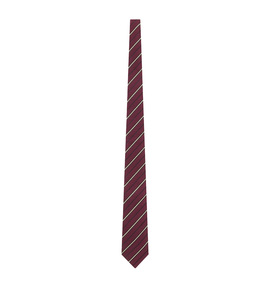 Saint Laurent silk-wool striped tie 8cm, imported from the UK