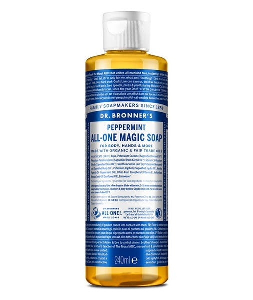 Dr Bronner peppermint soap 240ml - British product