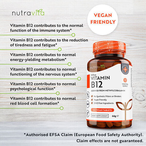 Nutravita Vitamin B12 1000mcg - 365 Vegan Tablets GOODS Superdrug   