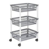 Argos Home 3 tier plastic vegetable trolley grey and white - British product